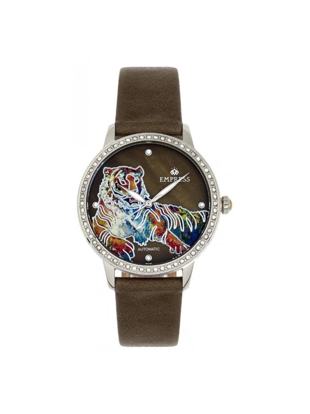 NWT Empress Diana Tiger Automatic Crystal Ladies Watch